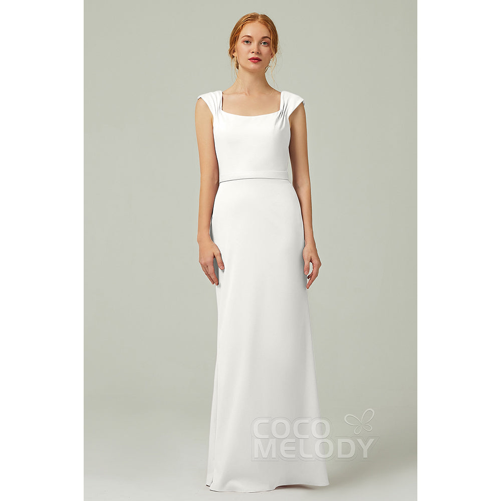 Sheath Floor Length Knitted Fabric Wedding Dress CB0345
