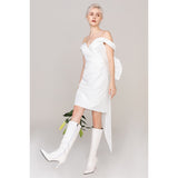Sheath-Column Knee Length Taffeta Wedding Dress CW2431