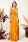 Sheath-Column Floor Length Velvet Bridesmaid Dress