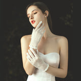 New Bridal wedding short tulle gloves
