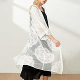 Lace sun protection cardigan see-through beach cover-up