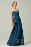 Sheath-Column Floor Length Chiffon Bridesmaid Dress