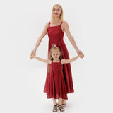 Strap chiffon dress parent-child dress for Mom and Me
