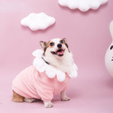 Dog three-dimensional flower clothes pet hoodie dog warm cotton coat Corgi Shiba dog