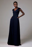 A-Line Floor Length Chiffon Bridesmaid Dress