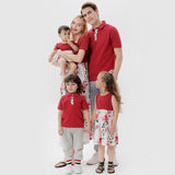 Family Matching men's shirt Women's parent-child skirt