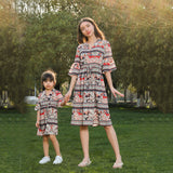 Mother-daughter printed dress For Mom And Me