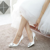 Pointed Toe high heel rhinestone bridal shoes