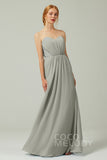 Sheath-Column Floor Length Chiffon Bridesmaid Dress