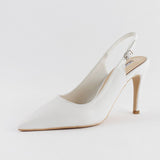 Bridal shoes pointed toe slingback high heels with buckle