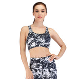 Running printing workout clothes top bra yoga pants