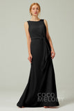 A-Line Floor Length Chiffon Bridesmaid Dress