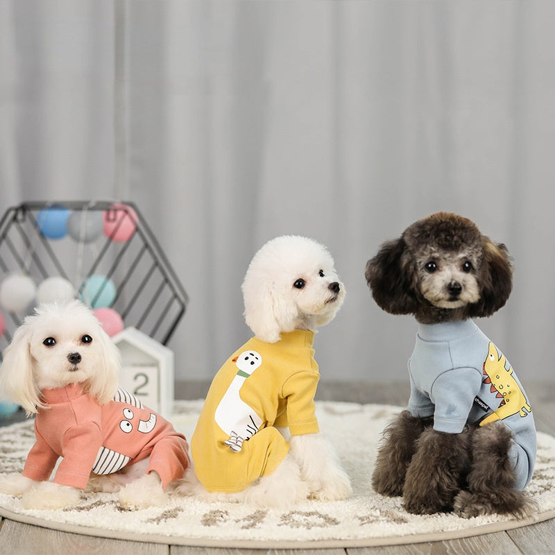 Pet clothes new autumn and winter dog four-legged casual cartoon cute teddy than bear pet clothes cat clothes
