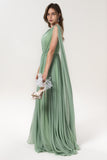 A-Line Floor Length Chiffon Bridesmaid Dress