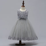 New European And American Children's Wear Girls Flower Princess Skirt Big Children Wedding Dress