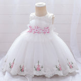 New Children's Dress Sleeveless Peaded Gauze Pompous Skirt Flower Piano Performance Dress Girl's Dress