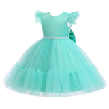 New Girl Dress Bow-Tie In Children's Princess Skirt Pompous Yarn Flower Child Skirt