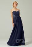 Sheath-Column Floor Length Chiffon Bridesmaid Dress