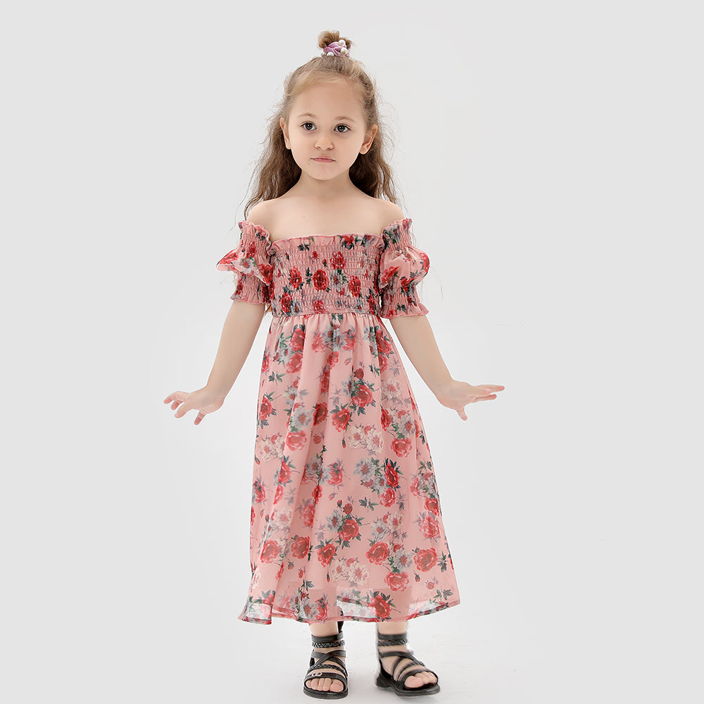 Strap dress chiffon parent-child dress for Mom and Me