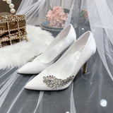Bridal shoes delicate rhinestone high heels