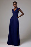 A-Line Floor Length Chiffon Bridesmaid Dress