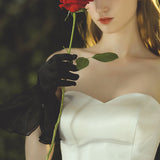 Black short bridal gloves
