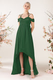 Asymmetrical Sweep Train Chiffon Bridesmaid Dress