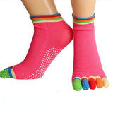 Non-slip yoga socks thickened massage socks rainbow toe socks