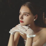 New bow lace bridal wedding gloves