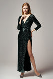 Sheath-Column Ankle Length Sequined Dress