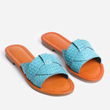 Women's flip-toe sandals Fashion Women's Flat sandals personality slip-on stone pattern slippers