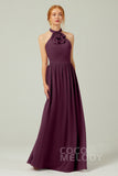 A-Line Floor Length Chiffon Bridesmaid Dress