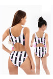 New parent-child swimsuit one-piece bikini Flamingo mother and daughter swimming suit
