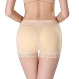 Lace body shaping hip lift up briefs with pad