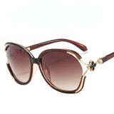 Fashion large rim four-leaf clover metal sunglasses