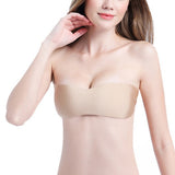 Cloth cover one-piece Bra breathable push up strapless