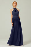 A-Line Floor Length Chiffon Bridesmaid Dress