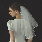 Bridal simple satin edge veil