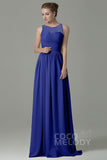 Sheath Floor Length Lace/Chiffon Bridesmaid Dress