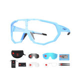 Outdoor rainproof anti mosquito Vari-color card goggles 3 pieces replaceable lens
