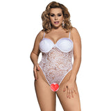 Sexy lace jumpsuit with steel support chest pad nightdress suspender pajamas