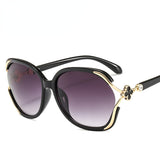 Fashion large rim four-leaf clover metal sunglasses