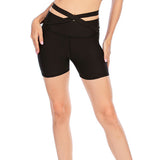 Skinny yoga clothes black shorts top vest