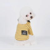 Striped Lapel bottom shirt pet teddy bear Bomei Chenery dog small dog clothes
