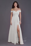 Sheath-Column Floor Length Chiffon Bridesmaid Dress