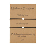 Love heart shape bracelet mother and daughter gift card bracelet (Set Of 2 Pcs)