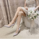 Lace bridal shoes pointed high heel shoes plus size