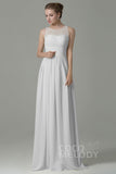 Sheath Floor Length Lace/Chiffon Bridesmaid Dress