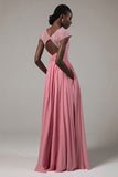 A-Line Floor Length Chiffon Bridesmaid Dress