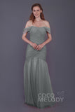Trumpet-Mermaid Floor Length Tulle Bridesmaid Dress